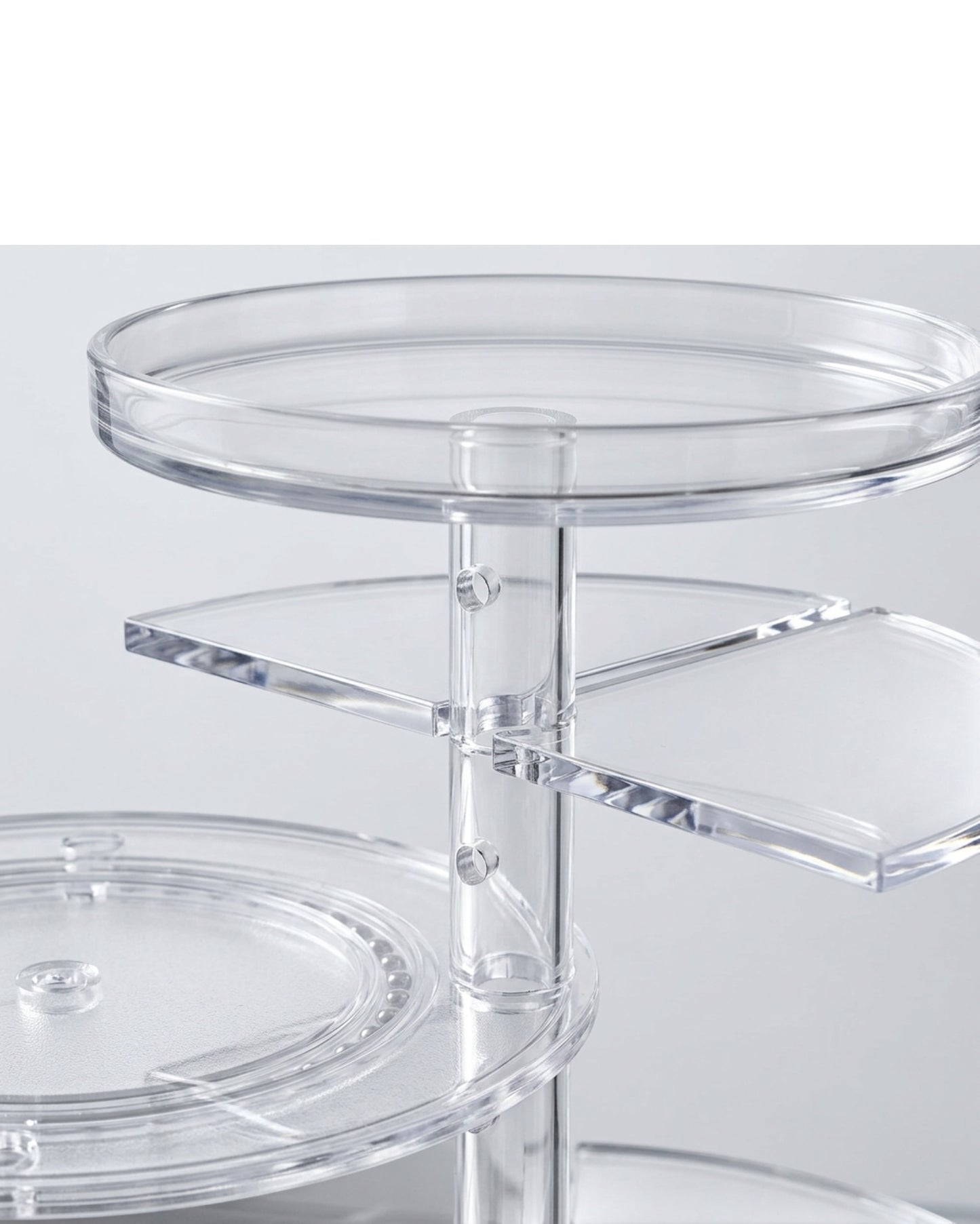 Bleod Clear Acrylic Rotating Cosmetic Organizer 28 cm Four Levels - Detail view