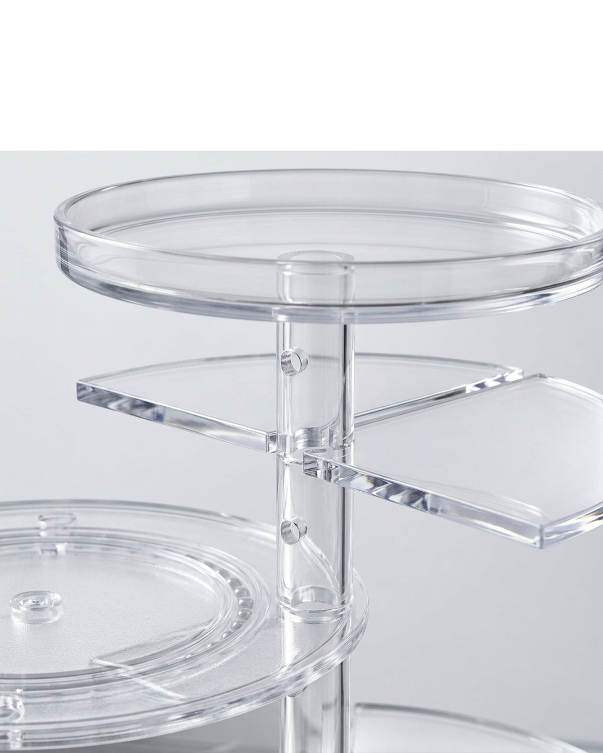 Bleod Clear Acrylic Rotating Cosmetic Organizer 28 cm Four Levels - Detail view
