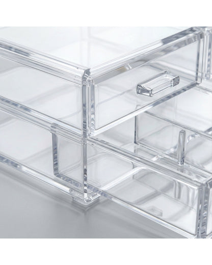 Bleod Clear Acrylic Cosmetic Organizer 24 cm Three Drawers - Detail view