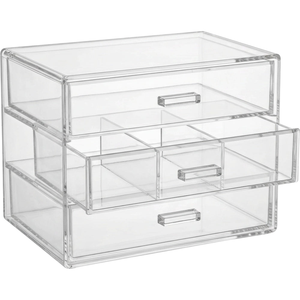 Bleod Clear Acrylic Cosmetic Organizer 24 cm Three Drawers - Product view