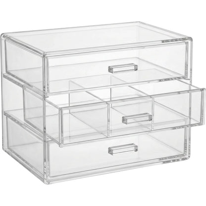 Bleod Clear Acrylic Cosmetic Organizer 24 cm Three Drawers - Product view